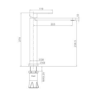 Смеситель для раковины Raglo R10.15.03 золотой сатин